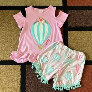 Boutique Style - Girls Hot Air Balloon 2pc Outfit - Size XL (5/6)
